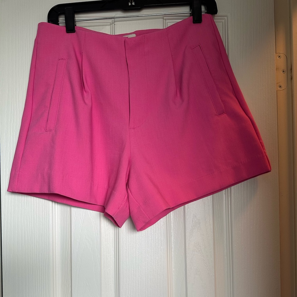 Vibrant Pink High-Waisted Shorts